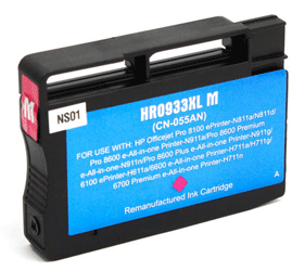 HP No 933Xl Magenta Ink Cartridge Cn055A 825 Pages Remanufactured - Free UK Delivery