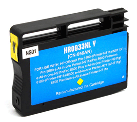 HP No 933Xl Yellow Ink Cartridge Cn056A 825 Pages Remanufactured - Free UK Delivery