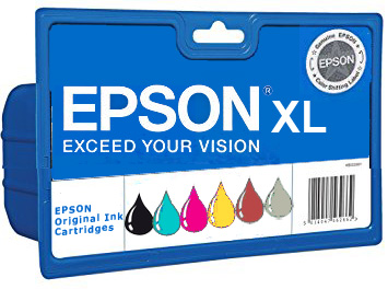 Multipack 6 Original Epson Black Cyan Magenta Yellow Red and Grey Ink Cartridges (378Xl/478Xl) T3791 / T3792 / T3793 / T3794 / T04F5 / T04F6 - Free UK Delivery