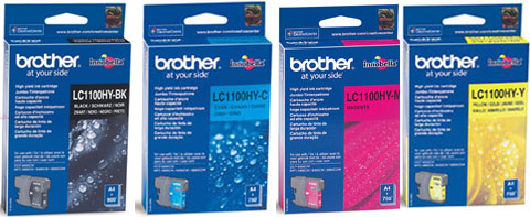 Brother Original Lc1100Hy High Yield Complete Set Ink Cartridges for [Printerlong] Black Cyan Magenta and Yellow - Free UK Delivery