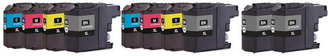 10x Brother Compatible Ink Multipack Cartridges LC127XL - LC125XL SELECT YOUR OWN COLOURS - Free UK Delivery