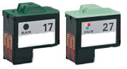 Lexmark No.17 10N0217E Black 16ml and No.27 10N0227E Colour 15ml Remanufactured - Free UK Delivery