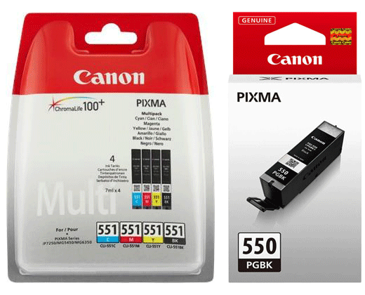 Canon Original 5 Ink Cartridge Set Pgi-550Pgbk Black Cli-551Bk Black Cli-551C Cyan Cli-551M Magenta Cli-551Y Yellow – Free UK Delivery