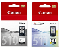 Original Pg-510 Black 9ml and Cl-511 Colour 9ml Ink Cartridges - Free UK Delivery