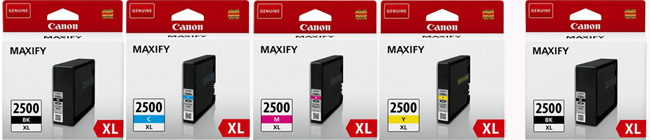 Pgi-2500Xl Canon Original Set of Ink Cartridges Plus Extra Black - Free UK Delivery
