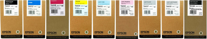 Original Epson 9 Set Ink Cartridges 220ml T6031/T6032/T603B/T6033/T6034/T6035/T603C/T6037/T6039/T6128 – Free UK Delivery