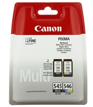 Original Pg-545 Black 8ml and Cl-546 Colour 8ml Ink Cartridges - Free UK Delivery