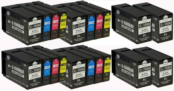 20x Canon Compatible Ink Multipack Cartridges PGI-1500XLBK - PGI-1500XLY SELECT YOUR OWN COLOURS - Free UK Delivery