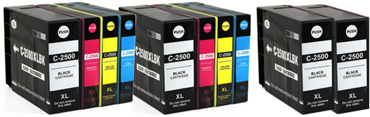 10x Canon Compatible Ink Multipack Cartridges PGI-2500XLBK – PGI-2500XLY SELECT YOUR OWN COLOURS – Free UK Delivery