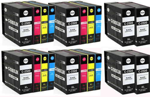 20x Canon Compatible Ink Multipack Cartridges PGI-2500XLBK - PGI-2500XLY SELECT YOUR OWN COLOURS - Free UK Delivery