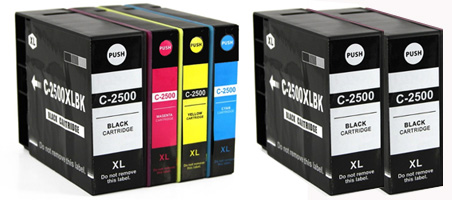 6x Canon Compatible Ink Multipack Cartridges PGI-2500XLBK - PGI-2500XLY SELECT YOUR OWN COLOURS - Free UK Delivery