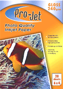 PJ-G240-64-20 Pro-Jet 6X4 (10X15Cm) Gloss 240Gsm - Free UK Delivery