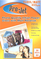 PJ-GM255-20 Pro-Jet A4 Gloss 255Gsm - Free UK Delivery