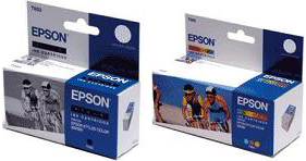 Twin Pack Original Epson Black and Colour Ink Cartridges C13T003011 T003 / C13T005011 T005 - Free UK Delivery