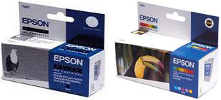 Twin Pack Original Epson Ink Cartridges C13T007401 T007 / C13T009401 T009 – Free UK Delivery