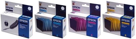 Complete Set Original Epson Ink Cartridges C13T032140 T0321 / C13T042240 T0422 / C13T042340 T0423 / C13T042440 T0424 – Free UK Delivery