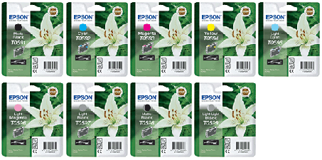 Complete Set Epson Original T0591 - T0599 Ink Cartridges - Free UK Delivery