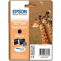 Original Epson Black Ink Cartridge High Capacity 11.1ml Twin Pack T0711H - Free UK Delivery