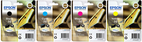 Epson Original (T1621 T1622 T1623 T1624) 4 Ink Cartridge Multipack for [Printerlong] - Free UK Delivery
