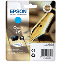 Epson Original T1622 (16) Cyan Ink Cartridge for [Printerlong] - Free UK Delivery