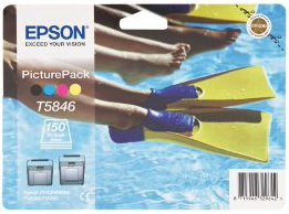 High Capacity Epson Original T5846 Cartridge Complete With 50 Sheets of Paper - Free UK Delivery