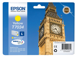 Epson Original T7034 Yellow Ink Cartridge - Free UK Delivery
