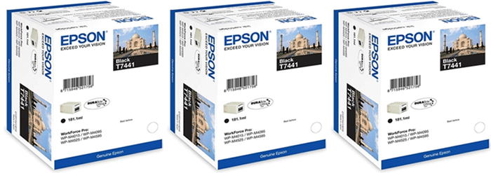 Epson Original T7441 Black Ink Cartridge Triple Pack for [Printerlong] - Free UK Delivery