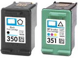 HP No 350 Black Cb335Ee + No 351 Colour Cb337Ee Ink Cartridge Set Remanufactured - Free UK Delivery