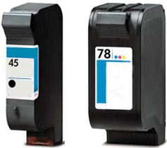 HP Twin Pack No 45 Black Ink Cartridge 51645A 46ml + No 78 Colour Cartridge C6578A 38ml Set Remanufactured - Free UK Delivery