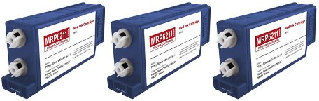 Pb07 Triple Pack Compatible Pitney Bowes Dm400 Red Ink Cartridges 11100 Page Yield. - Free UK Delivery