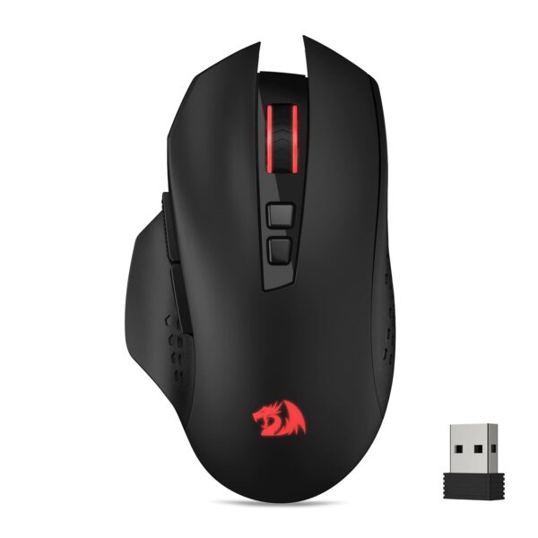 Only £19.99 Redragon M656 Gainer Wireless Gaming Mouse, 4000 DPI 2.4Ghz Wireless Gamer Mouse w/ 5 DPI Levels, 7 Macro Buttons, Red LED Backlit & Pro Software/Drive Supported, for PC/Mac/Laptop
