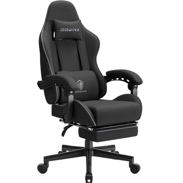 Only £129.99 Dowinx Gaming Chair for Adults, Computer Chairs with Footrest, Ergonomic PC Chair with Massage, Office Chair with Armrests, Up to 150Kg, Black