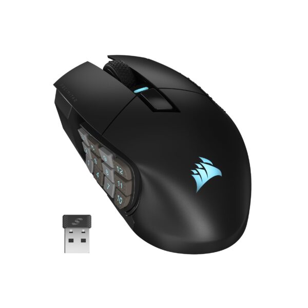 Only £79.98 CORSAIR SCIMITAR ELITE WIRELESS MMO Gaming Mouse – 26,000 DPI – 16 Programmable Buttons – Up to 150hrs Battery – iCUE Compatible – PC, PS5, PS4, Xbox – Black