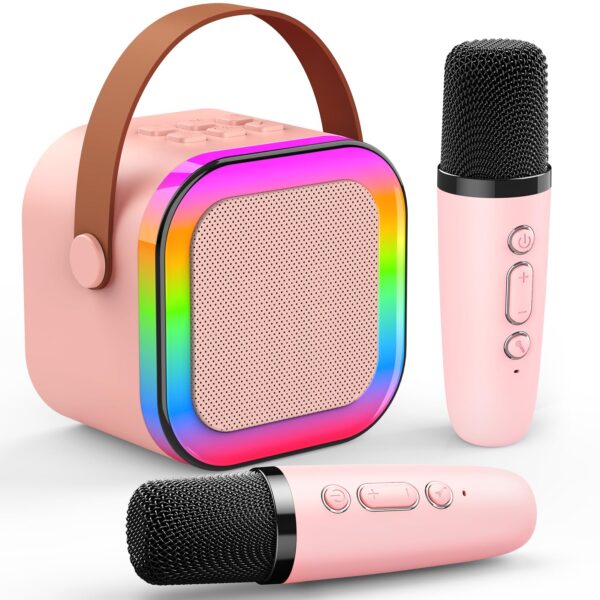 RRP: £20.99 Now Only £14.44 Dislocati Karaoke Machine 2 Microphones, Birthday Gifts for Girls Toys Age 3-15 Year Old Girls Gifts Kids Microphone Toys for 3-12 Year Old Girls Birthday Presents Easter Gifts for Kids
