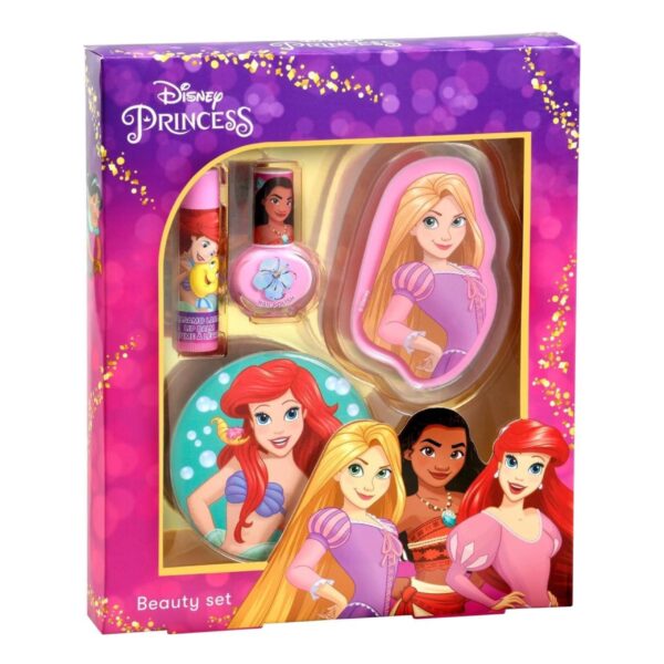 RRP: £9.99 Now Only £8.40 Disney Princess Kids Beauty Set - Makeup Set Includes Pink Nail Polish, Mirror, Lip Gloss, and Lip Balm - Safe, Fun Gift for Girls Aged 3+