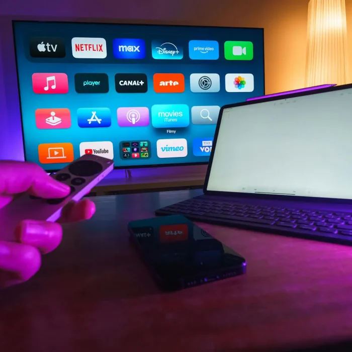home entertainment setup with streaming services